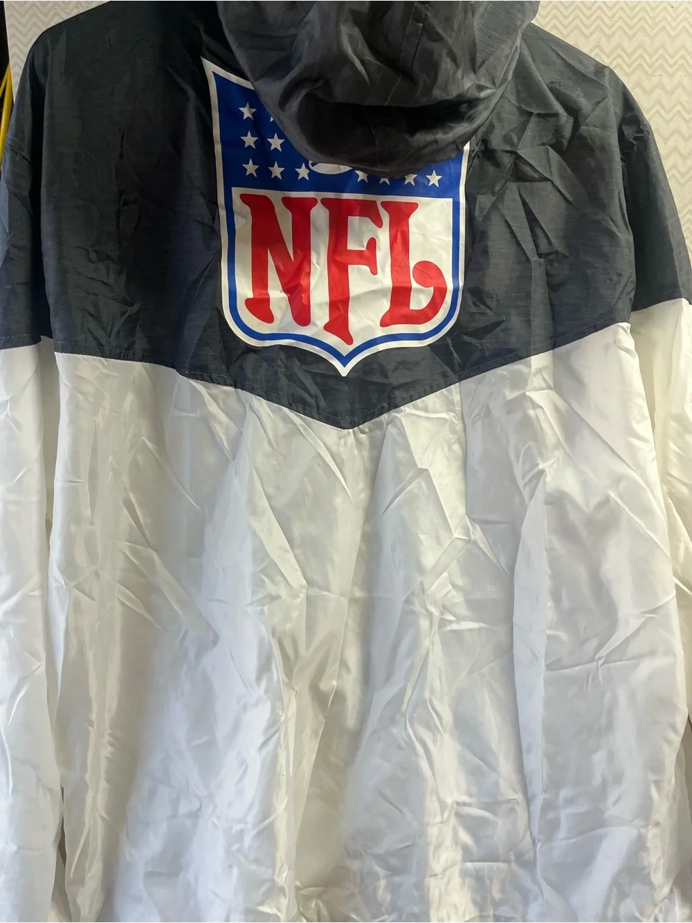 NFL Black and White Two-Tone Packable Windbreaker